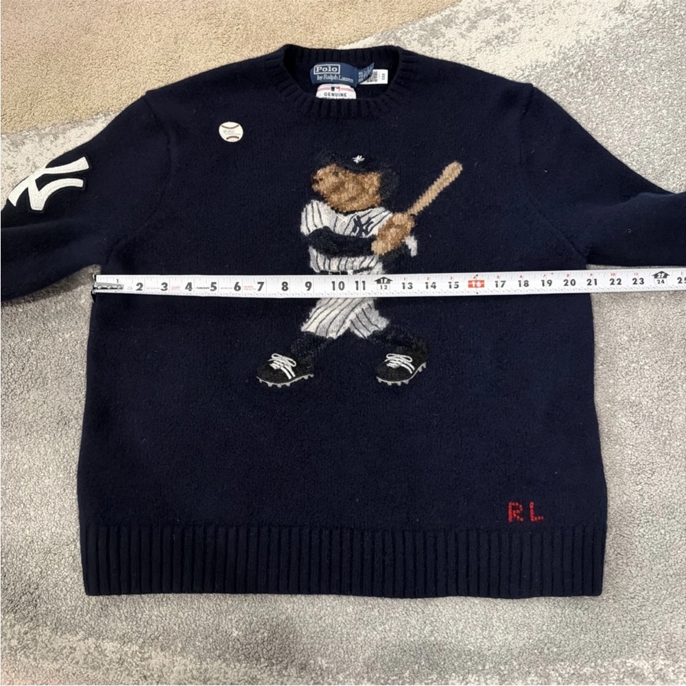 Polo by Ralph Lauren Navy Polo Bear Baseball Sweater - Picture 10 of 16